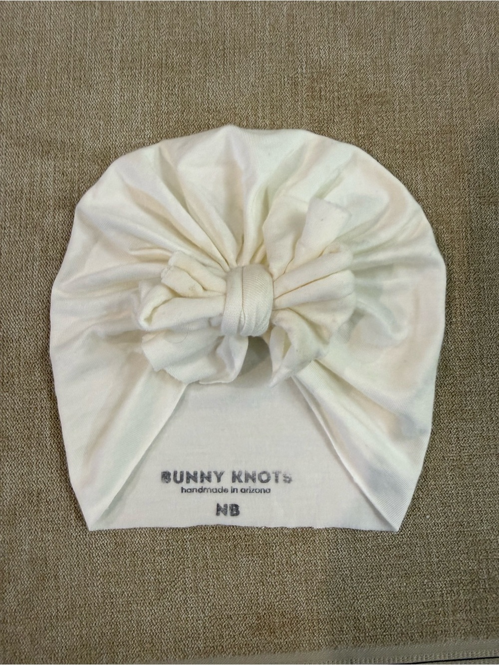 Bunny Knots Betty Modern White Classic Headwrap w/ Raga Bow NB (0–3 Months)